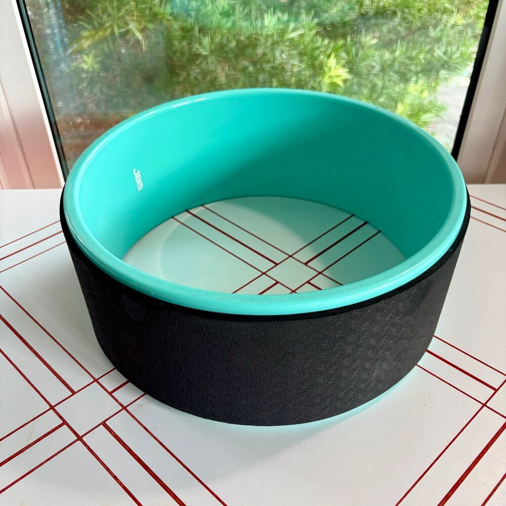 JBM Yoga Wheel Black Turquoise 12.75" Backbend Stretching Fitness Prop